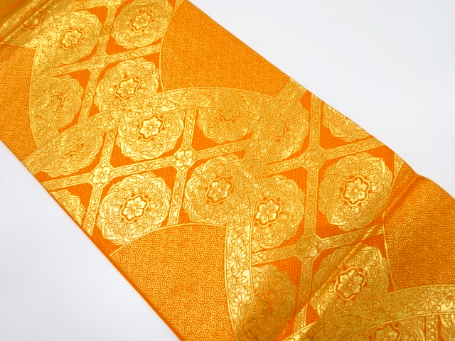 花蜀江模様織り出し袋帯